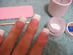 finishing acrylic nails