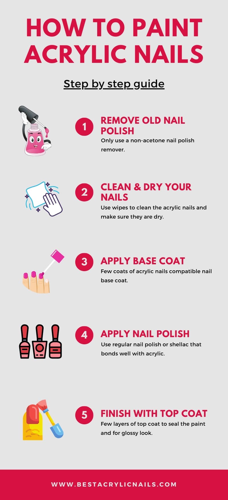 How to paint acrylic nails