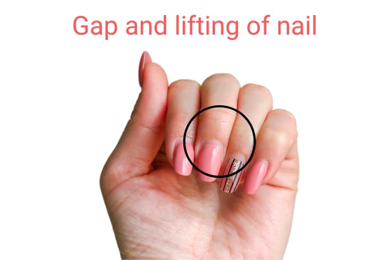 Gap in acrylic nails