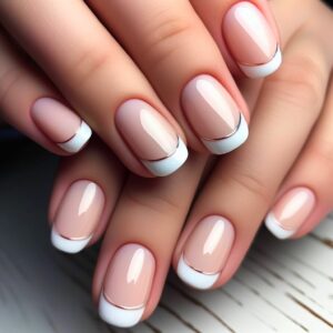 french tip nail art for short nails