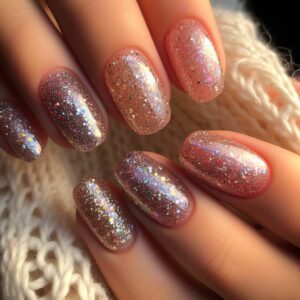 glitter short nails