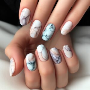 short marble nails